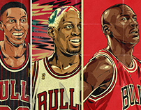 The Last Dance. Illustrated series of 90s NBA Legends