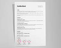 Guido Reni - FREE creative resume/CV template / AI