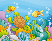 Ilustração infantil - Fundo do mar