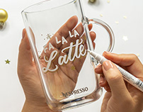 Nespresso Hand Lettered Mug Holiday Campaign