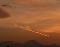 sunset time Mt Fuji & sky