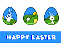 Easter bunnies - paper cut out animation