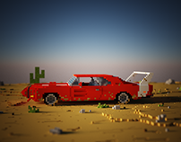 Dodge in Desert | Voxel Art