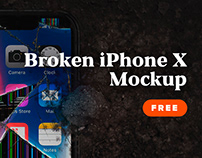 Broken iPhone X Mockup (Free)