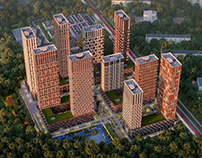 Visualization of a residential complex in Moscow
