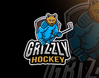 Grizzly Hockey Sport Logo Template