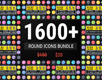 Flat Icon: 1600 Round Icons Bundle | app icons