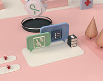 Hospital How-To | Web & 3D illustration