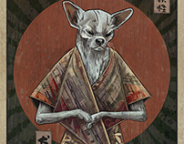 Inugami, Dog-God Yokai, ukiyo-e illustration art