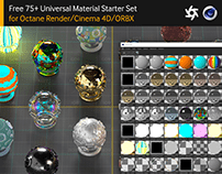 Free 75+ Universal Material Starter Set for C4D Octane