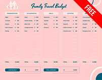 Travel Budget for Family - free Google Sheet Template