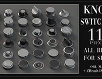 Knobs and Switchers ( 115 pieces Pack + ZBrush IMM)