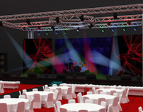 CONCERT STAGE SETUP WITH CROWD AMBIANCE
