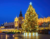 Christmas trees in Krakow