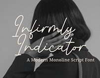 Infirmly Indicator - a Monoline Script Font