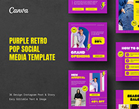 Purple Retro Pop Social Media Template