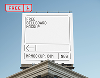 Free Vertical Banner on Building Mockup