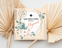 Free Square Card Mockup