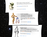 Star Wars Themed Error Pages (2012)