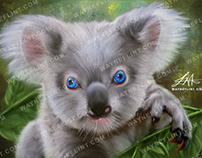 Digital Koala Oil Painting by Wayne Flint