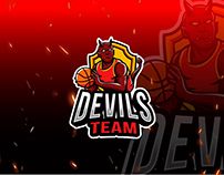 Devils Basket Team Esport Logo Template