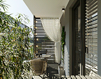 Visualizations of the design of a small balcony