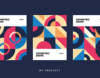 Free 3x Geometric Shape Vector Poster Design