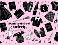 Back to School Witch Illustration Set