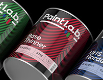 Paintlab. TM/packaging of auto paint materials.