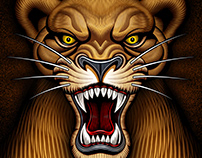 Mat Beast "Lion and Lioness" Rash guard illustration