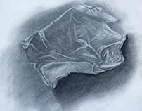 Reductive Drawing-Crumpled Paper