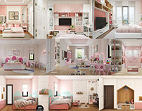 10 mẫu phòng ngủ màu hồng đẹp thiết kế mới 2021