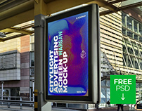 Free Warsaw Outdoor Citylight Ad Screen Mock-Up 9 v1