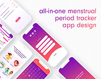 Menstrual period tracker app design