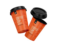 Two Flying Cups Mockup