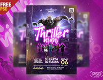 Thriller Night Party Flyer PSD