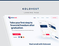 Landing page for a student savings and Investment app