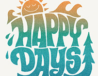 Happy fun summer time graphics and lettering