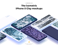 The isometric iPhone X Clay mockups