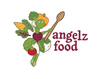angelz food logo and icon design