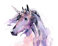 Watercolor Unicorn Design