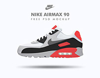 Free Nike Airmax 90 PSD Mockup