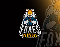 Foxes Ninja Esport Logo Template