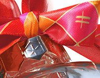 3D Winter Harlequin Ribbon Gift Card - Advertising