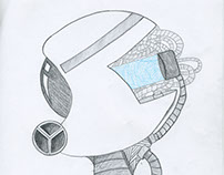 Robot Helmet Concept Sketch