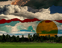 Digital collage art - Swaying skies