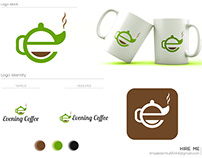 Letter E+Coffee Shop Logo design