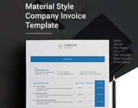 Material Design Style Company PSD Invoice Template