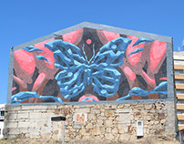 Borboleta Azul - mural for Pitoresco Festival