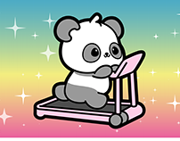 panda on a treadmill